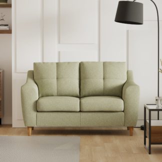 An Image of Baxter Textured Weave 2 Seater Sofa Light Moss