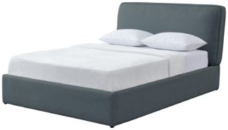 An Image of Habitat Colby Ottoman King Size Bed Frame - Denim Blue