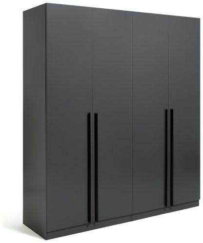 An Image of Habitat Munich 4 Door 3 Drawer Wardrobe - Anthracite