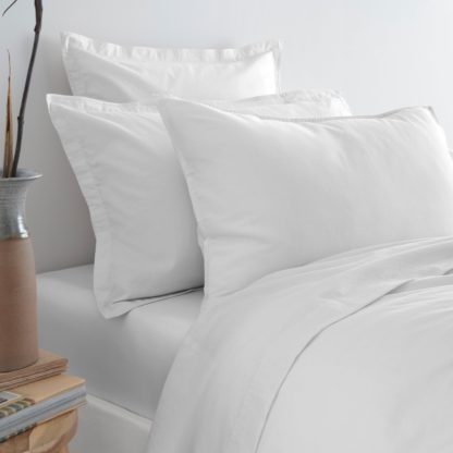 An Image of Soft Washed Cotton Flat Sheet White