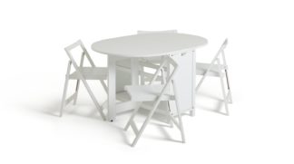 An Image of Argos Home Butterfly Dining Table & 4 Chairs - White