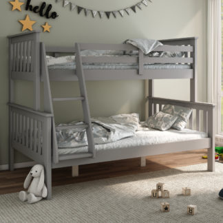 An Image of Atlantis Grey Wooden Triple Sleeper Bed Frame - 3ft Single Top and 4ft Small Double Bottom