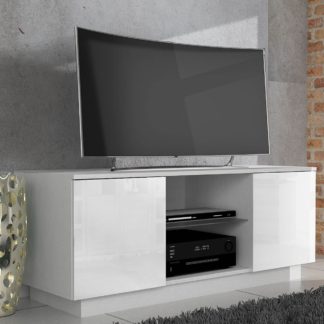 An Image of Lima White High Gloss TV Stand White