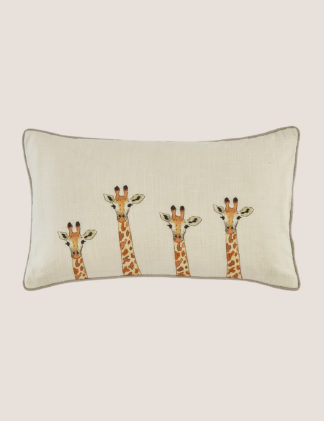 An Image of M&S Sophie Allport Pure Cotton ZSL Giraffe Cushion