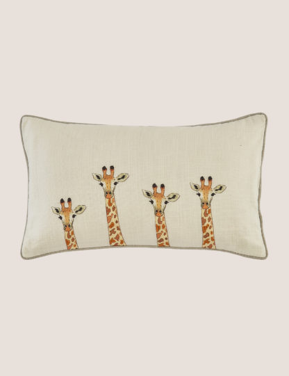 An Image of M&S Sophie Allport Pure Cotton ZSL Giraffe Cushion