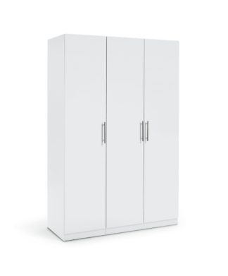 An Image of Habitat Munich 3 Door Wardrobe - White Gloss