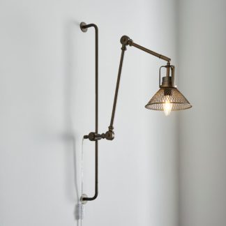 An Image of Nicholas Industrial Adjustable Wall Light Pewter