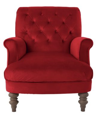 An Image of Habitat Valerie Velvet Accent Chair - Orange