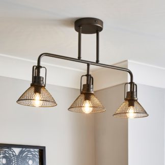 An Image of Nicholas 3 Light Industrial Ceiling Fitting Pewter