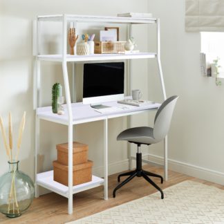 An Image of Marina Marble Effect Ladder Desk Marble