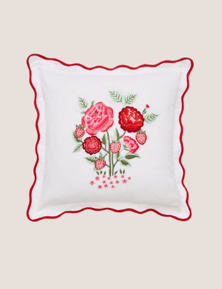 An Image of Cath Kidston Pure Cotton Strawberry Garden Cushion