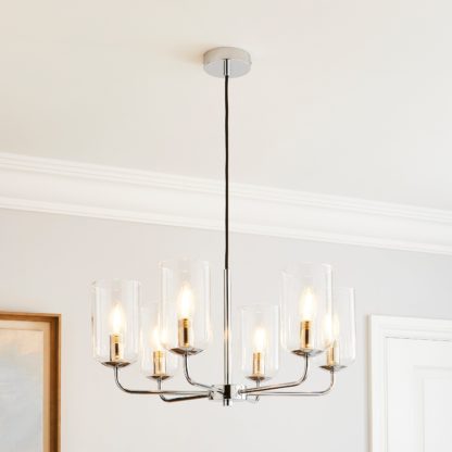 An Image of Palazzo 6 Light Ceiling Fitting Clear