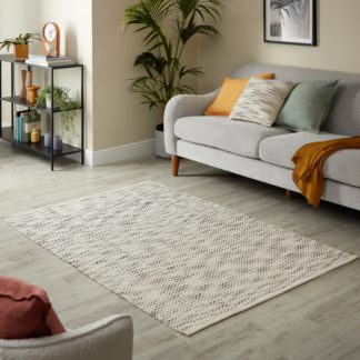 An Image of Blossom Rug Black and white