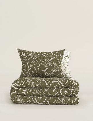 An Image of M&S Cotton Blend Floral Bedding Set