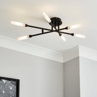 An Image of Elements Fontain 6 Light Ceiling Fitting 70cm Black