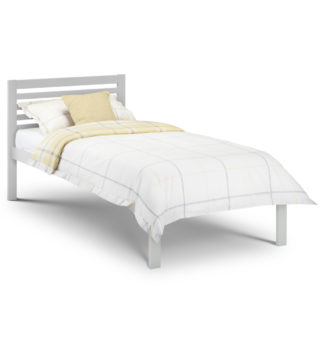 An Image of Slocum Grey Finish Solid Pine Wooden Bed Frame - 3ft Single