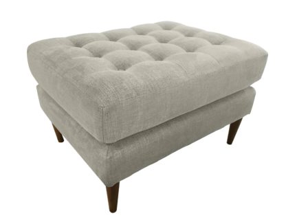 An Image of Habitat Hudson Fabric Footstool - Natural