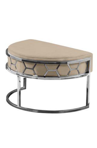 An Image of Alveare Footstool Silver - Taupe