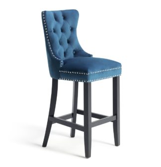 An Image of Argos Home Princess Velvet Barstool - Navy