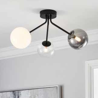 An Image of Nila 3 Light Ceiling Fitting Black