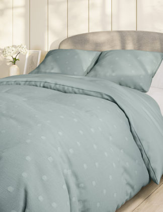 An Image of M&S Pure Cotton Spotty Bedding Set