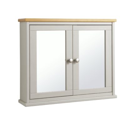 An Image of Habitat Bournemouth 2 Door Cabinet - Oak & Cream