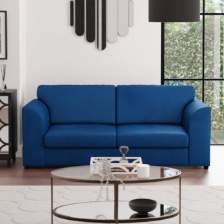 An Image of Blake Soft Velvet 3 Seater Sofa Royal Blue