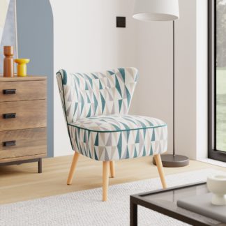 An Image of Eliza Triangle Jacquard Chair Peacock