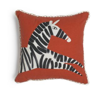 An Image of Habitat Zebra Printed Cushion - Red - 43x43cm