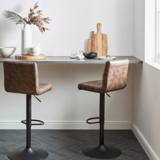 An Image of Felix PU Leather Bar Stool Brown