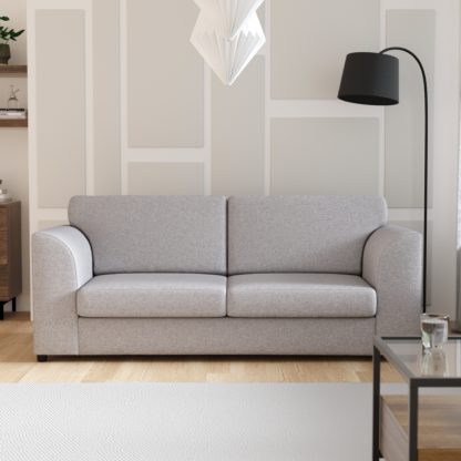 An Image of Blake Soft Texture Fabric 3 Seater Sofa Grey