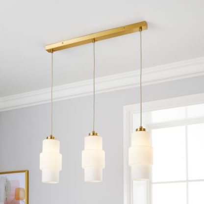 An Image of Elena 3 Light Diner Ceiling Fitting Brushed Gold