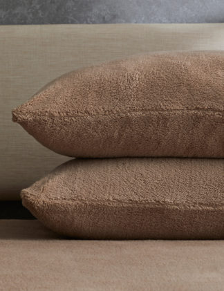 An Image of M&S 2 Pack Teddy Fleece Pillowcases