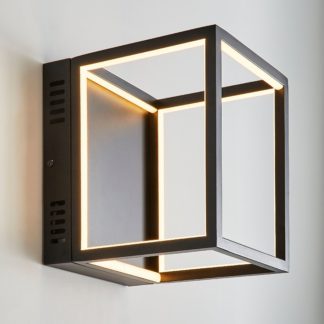An Image of Depere Black LED Wall Light Black