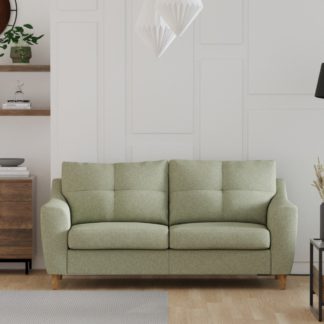 An Image of Baxter Textured Weave 3 Seater Sofa Light Moss