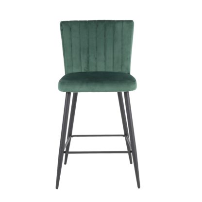 An Image of Taylor Velvet Bar Stool Black