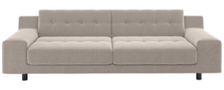 An Image of Habitat Hendricks 4 Seater Velvet Sofa - Natural