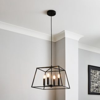 An Image of Houston 4 Light Ceiling Fitting Black