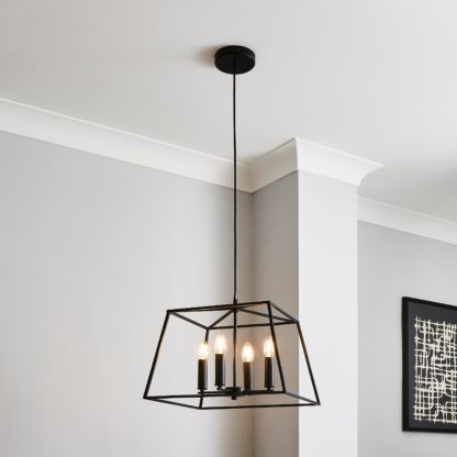 An Image of Houston 4 Light Ceiling Fitting Black