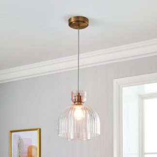 An Image of Ora 1 Light Ceiling Fitting Pink