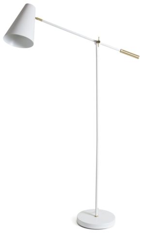 An Image of Habitat Vesper Cone Task Floor Lamp - White