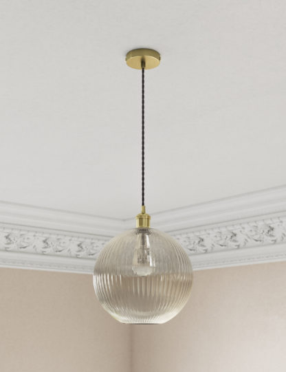 An Image of M&S Ridged Glass Ceiling Lamp Shade