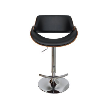 An Image of Rylee Black PU Leather Bar Stool Black