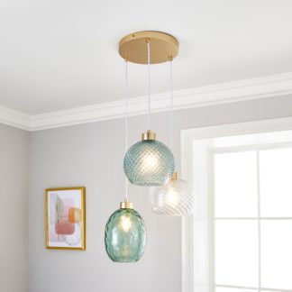 An Image of Elodie 3 Light Cluster Ceiling Fitting Green