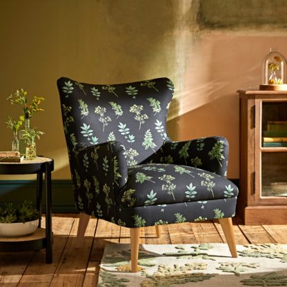 An Image of Marlow Marsh Botanical Print Armchair Navy