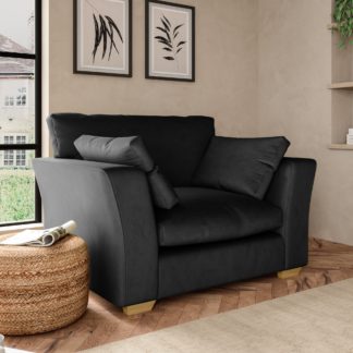 An Image of Blakeney Luxury Velvet Snuggle Chair Luxury Velvet Black