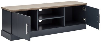 An Image of Kendal 2 Door TV Unit - Slate Blue