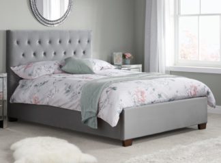 An Image of Cologne Grey Fabric Bed - 5ft King Size