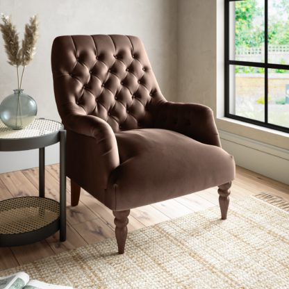 An Image of Bibury Luxury Velvet Armchair Luxury Velvet Black