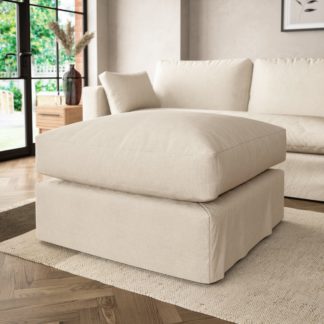 An Image of Alnwick Soft Cotton Footstool Soft Cotton White Sand